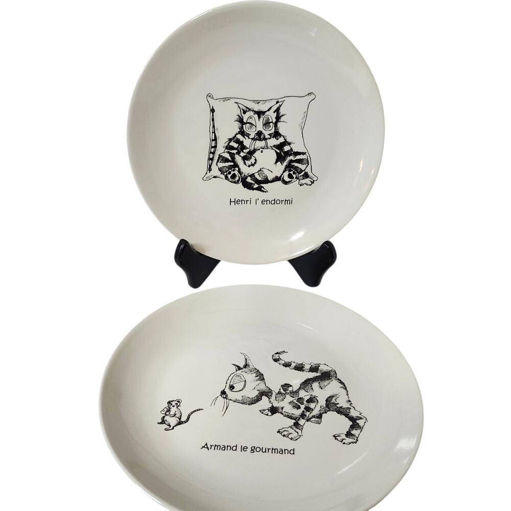 Vtg Armand le gourmand & Henri l endormi Cats of Paris By Kiss That Frog